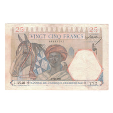 Billete, 25 Francs, 1942, África oriental francesa, 1942-10-01, KM:27, MBC