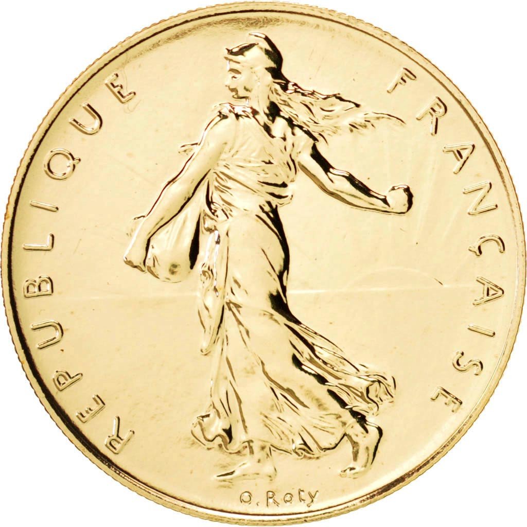 Vème République, 1 Franc Or Semeuse 2001, KM 925.1a