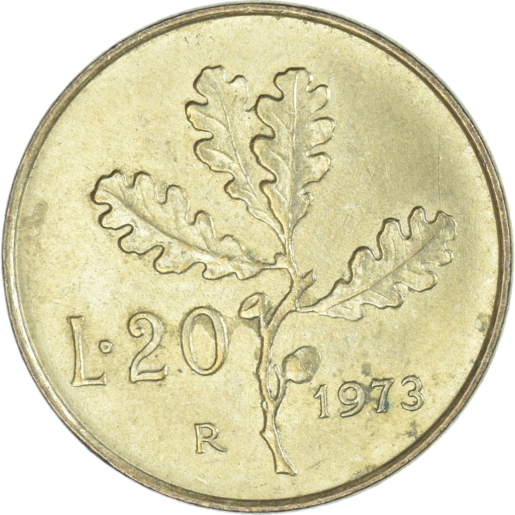 Munten, Italië, 20 Lire, 1973
