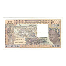 Banknote, West African States, 1000 Francs, 1984, KM:707Kd, VF(30-35)