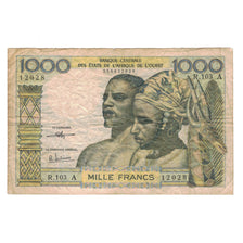 Banknote, West African States, 1000 Francs, KM:103Ai, VG(8-10)
