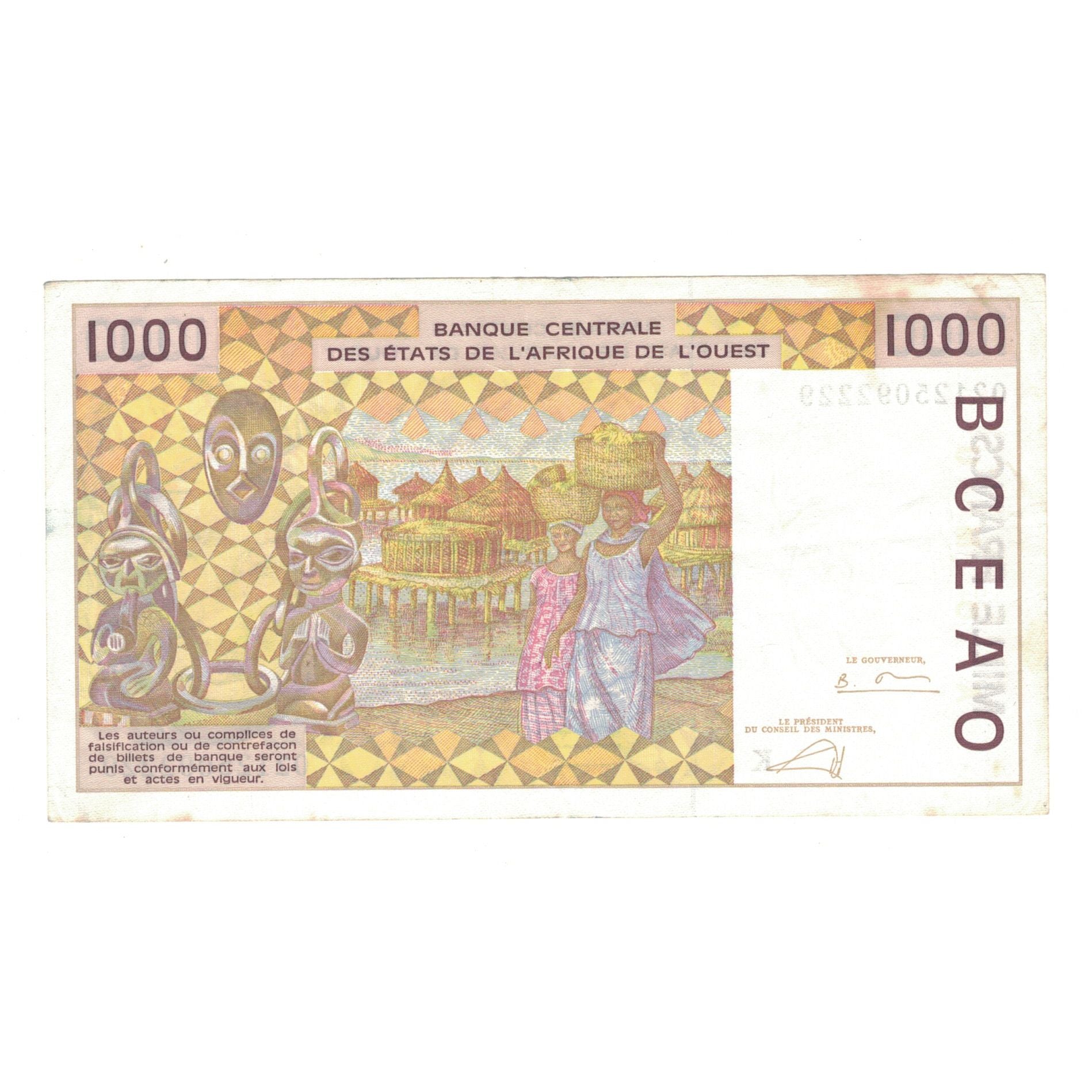 Banknote, West African States, 1000 Francs, KM:711Ki, EF(40-45)