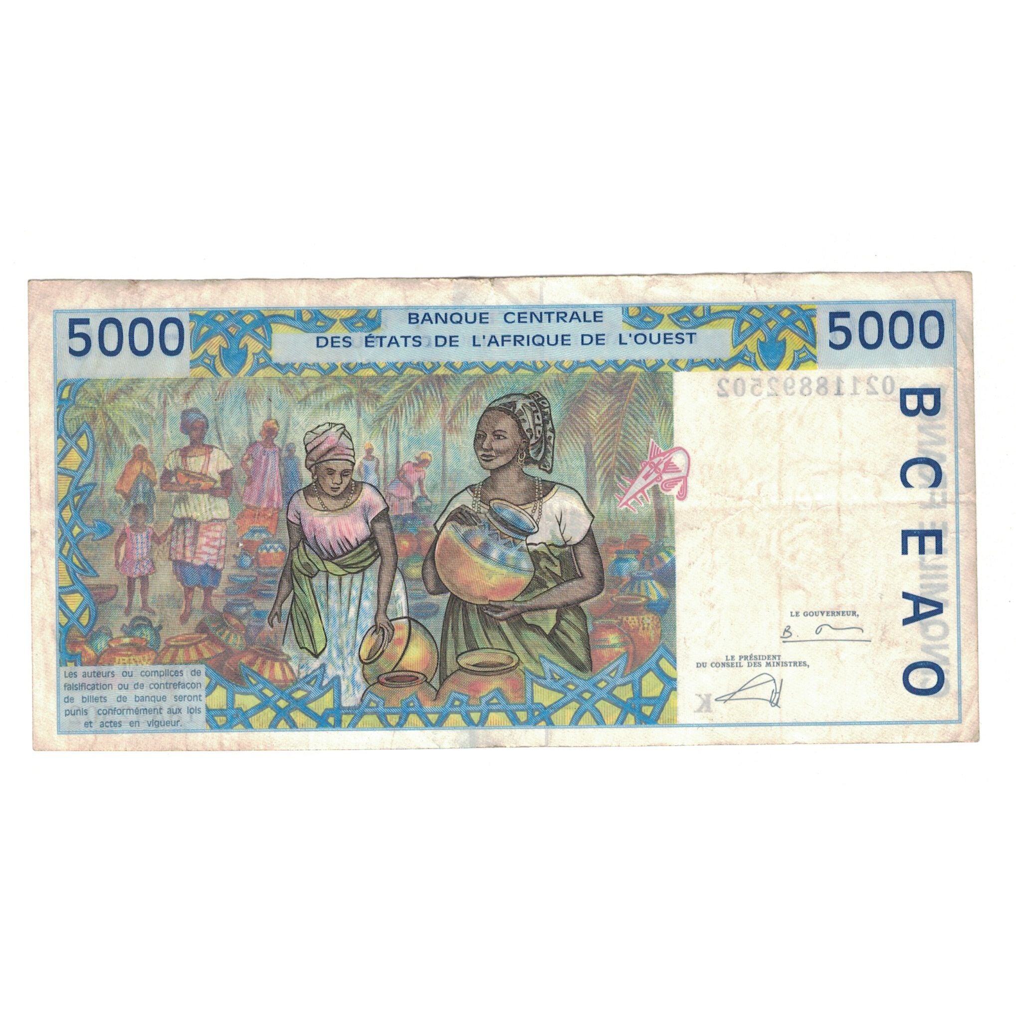 Banknote, West African States, 10,000 Francs, 2002, KM:714Ki, EF(40-45)