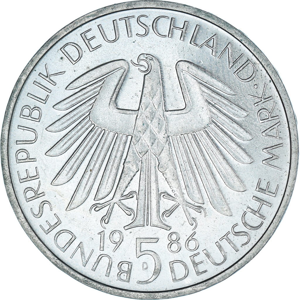 Monnaie, Allemagne, 5 Mark, 1986