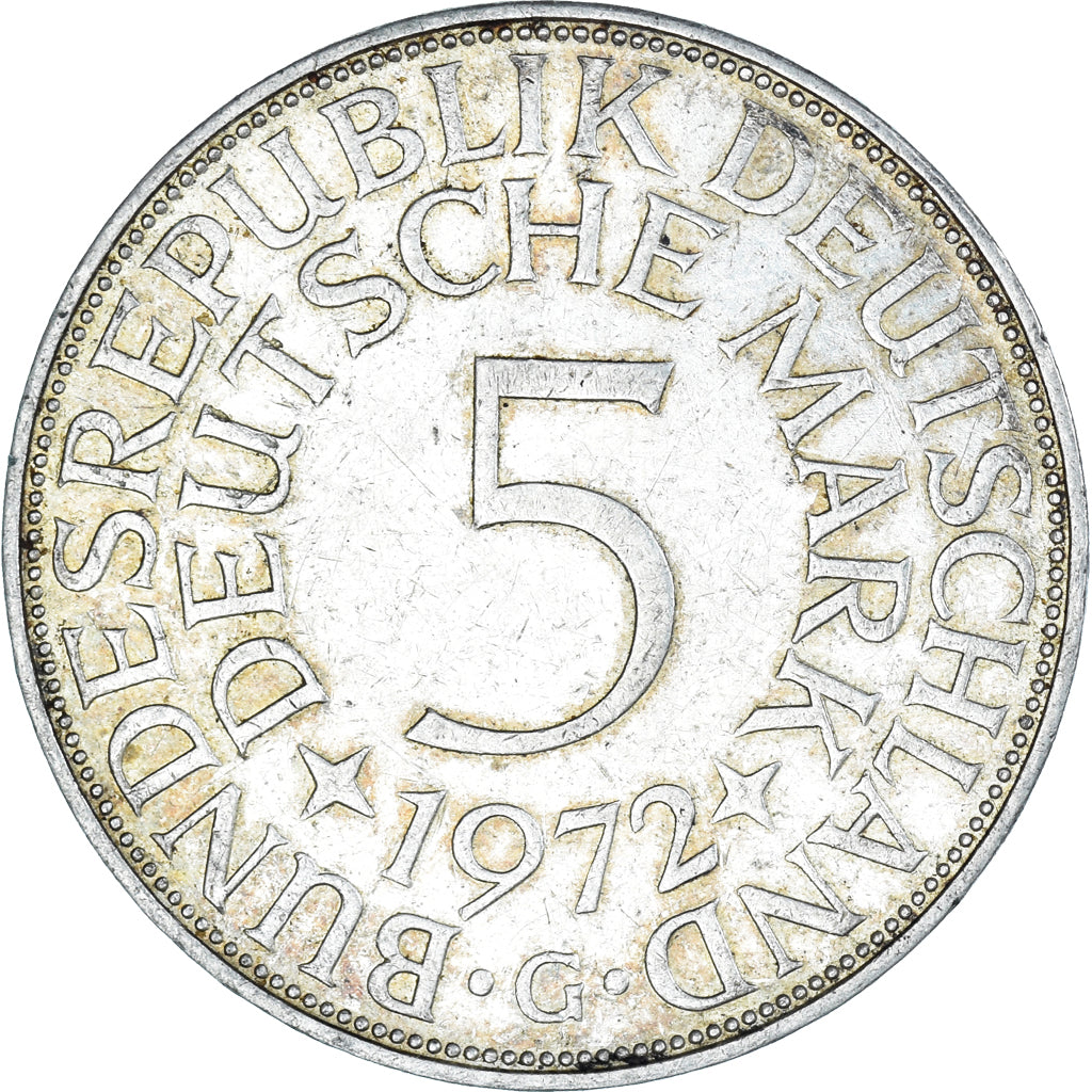 Moneta, GERMANIA - REPUBBLICA FEDERALE, 5 Mark, 1972