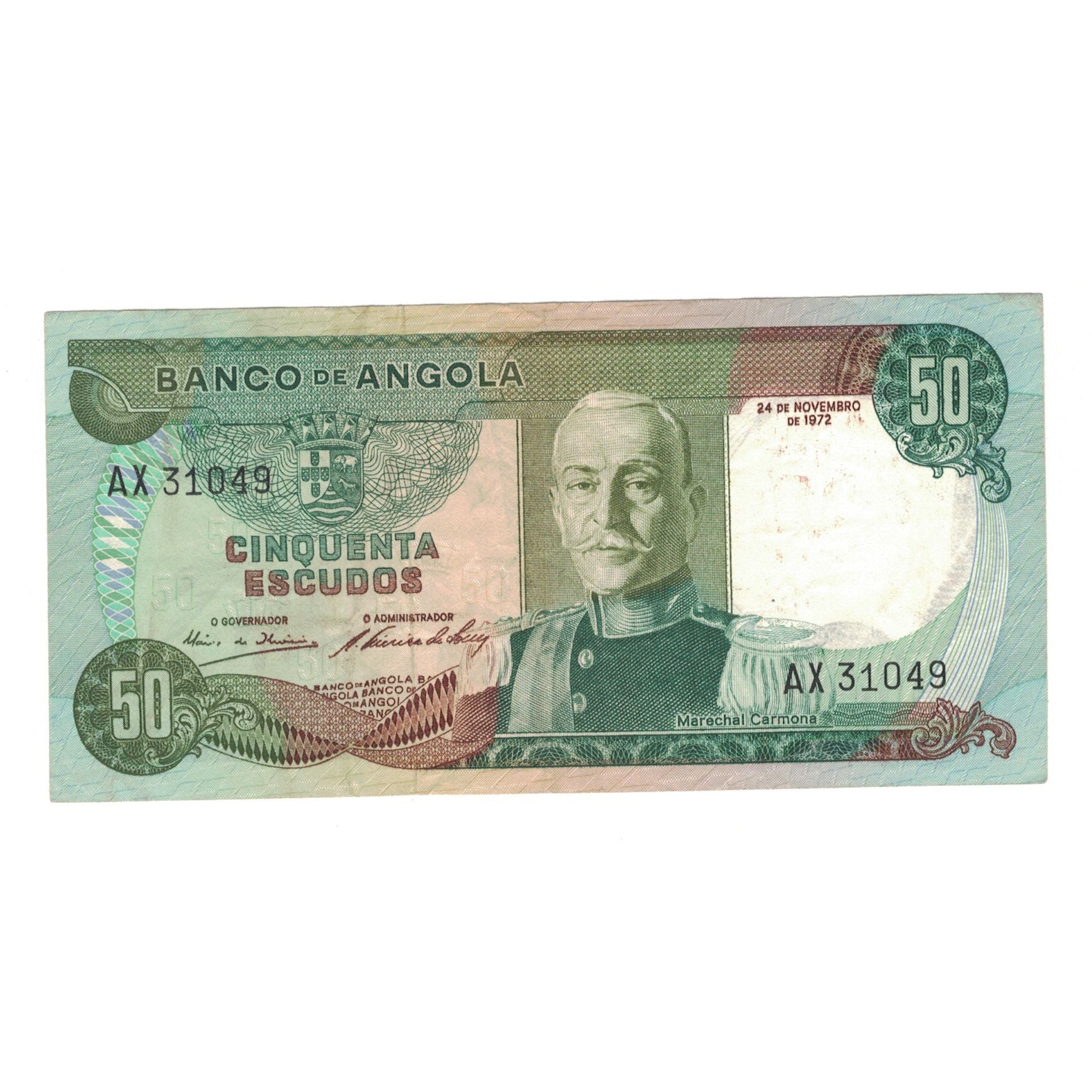 Banknote, Angola, 50 Escudos, 1972, 1972-11-24, KM:100, EF(40-45)