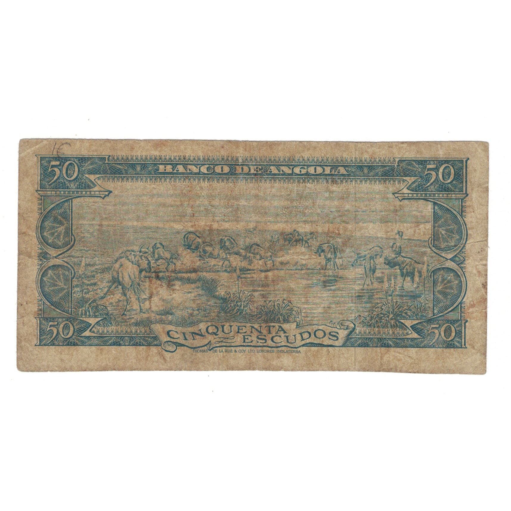 Billet, Angola, 50 Escudos, 1962, 1962-06-10, KM:93, B+