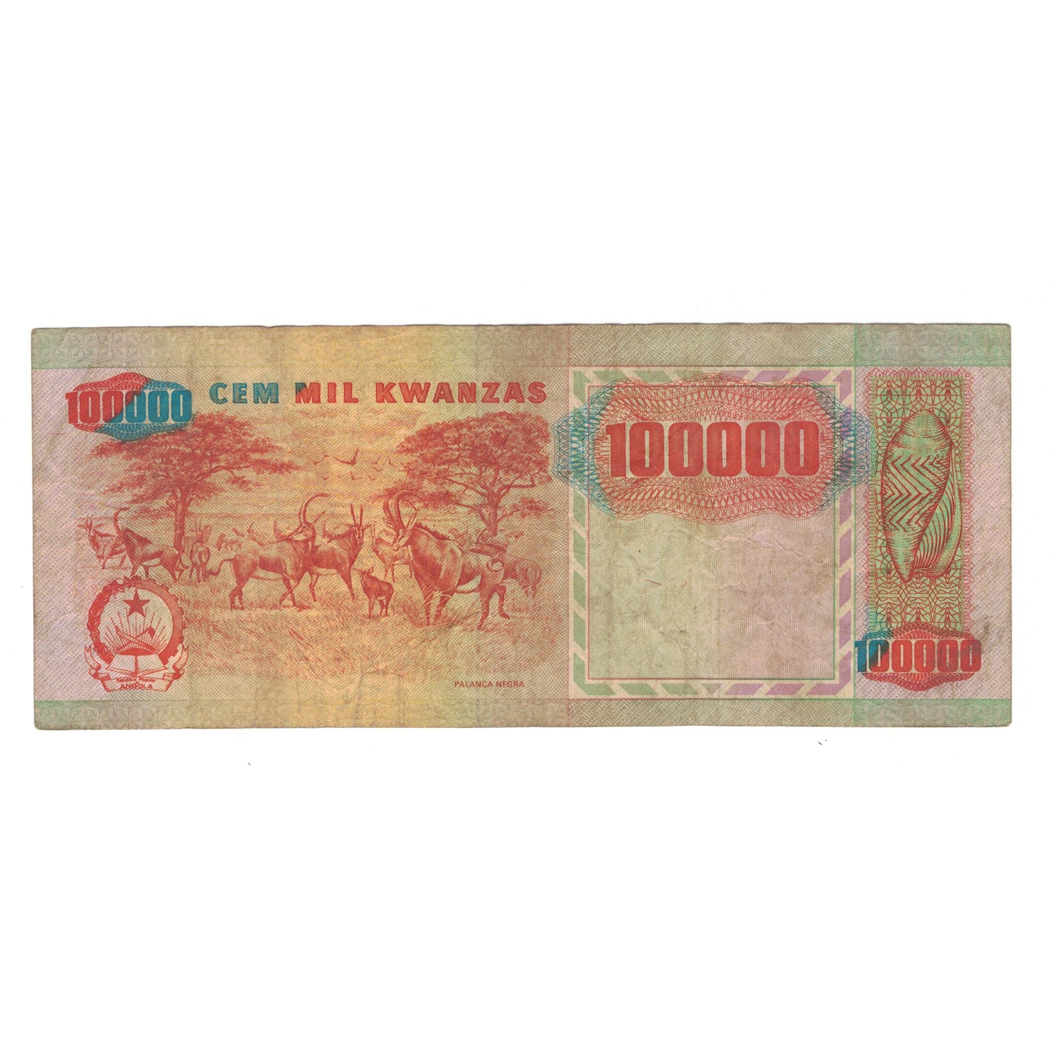 Banconote, Angola, 100,000 Kwanzas, 1991, 1991-02-04, KM:133a, MB