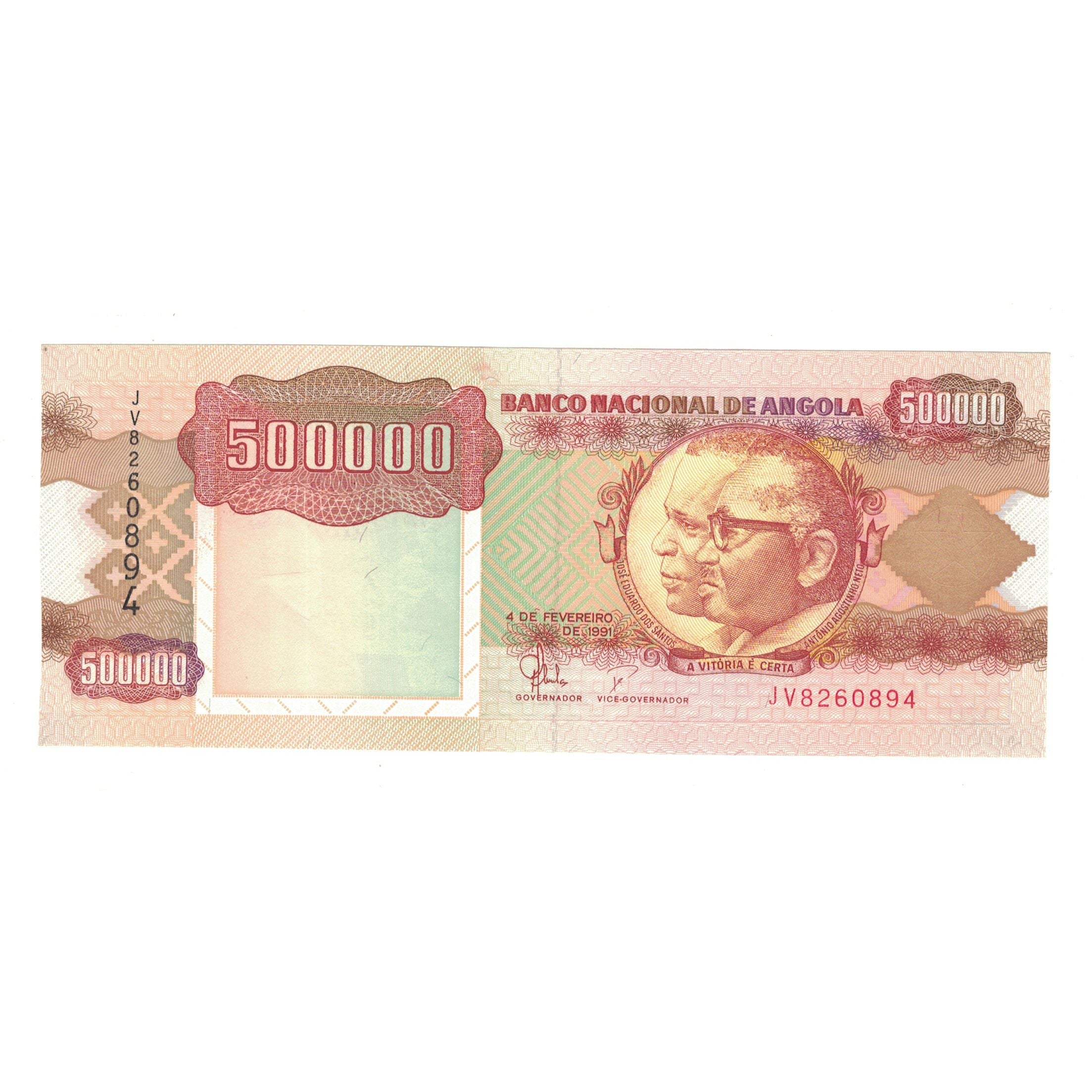 Banknote, Angola, 500,000 Kwanzas, 1991, 1991-02-04, KM:134, UNC(65-70)