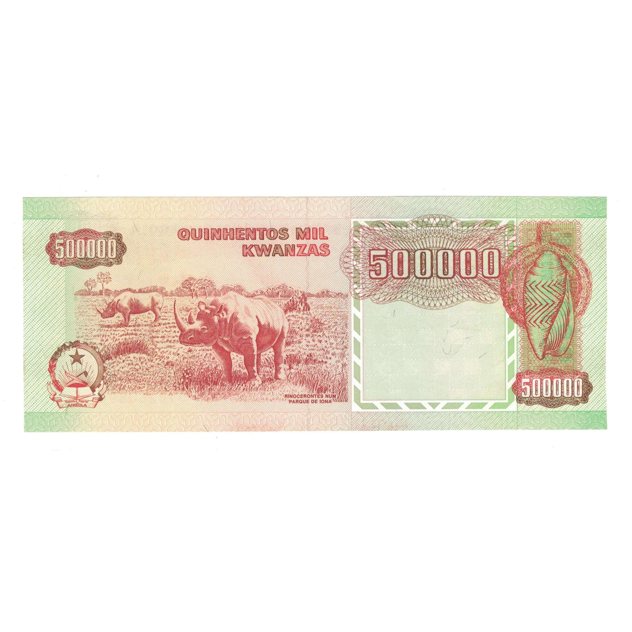 Banknote, Angola, 500,000 Kwanzas, 1991, 1991-02-04, KM:134, UNC(65-70)