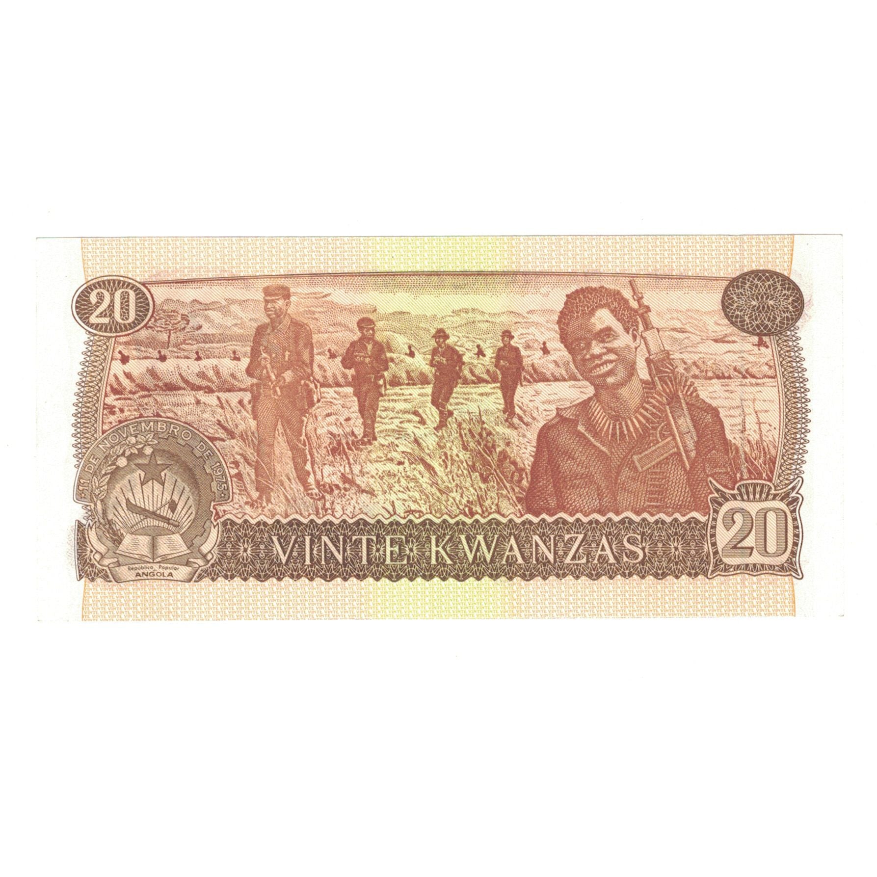 Banknote, Angola, 20 Kwanzas, 1976, 1976-11-11, KM:109a, UNC(65-70)