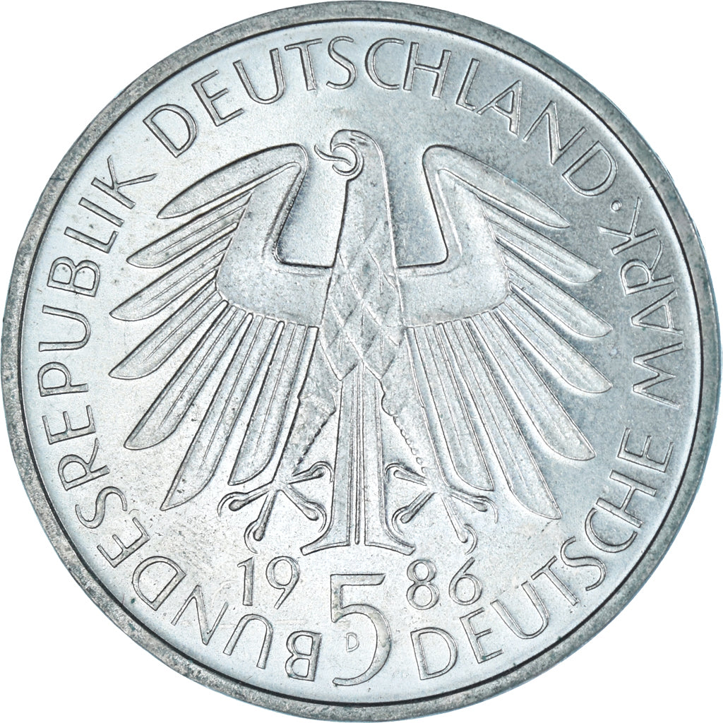 Moeda, Alemanha, 5 Mark, 1986