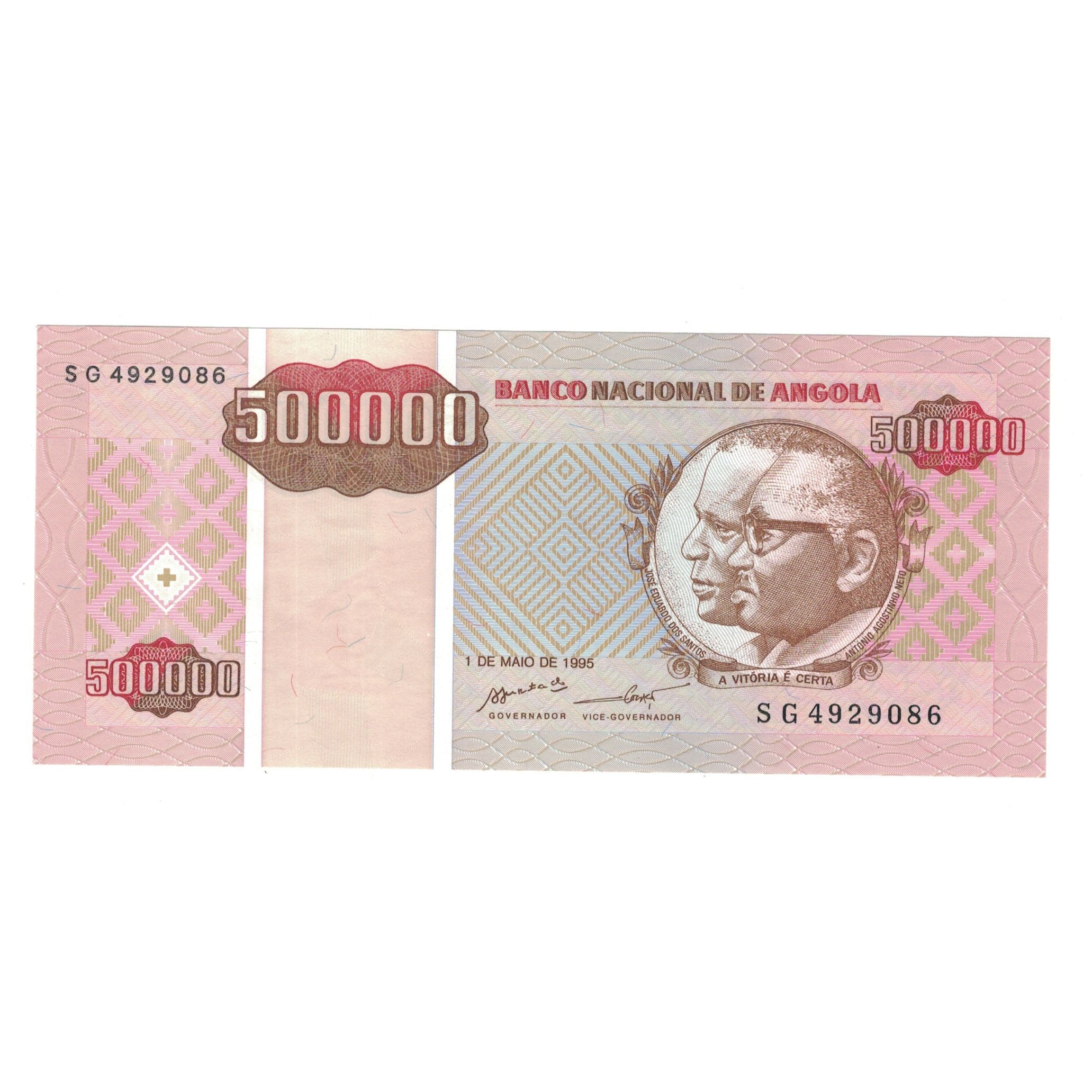 Billet, Angola, 500,000 Kwanzas Reajustados, 1995, 1995-05-01, KM:140, NEUF