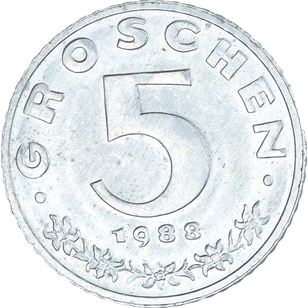 Moneda, Austria, 5 Groschen, 1988