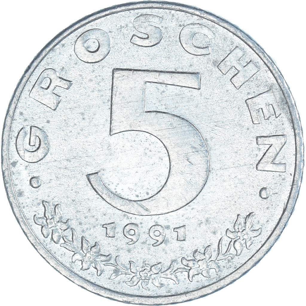 Münze, Österreich, 5 Groschen, 1991