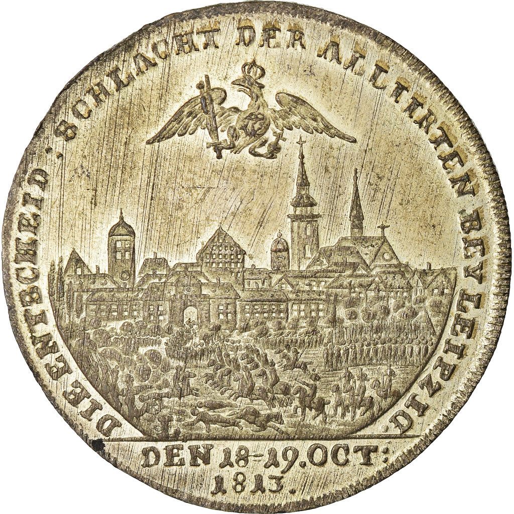 Russia, Medal, Bataille de Leipzig, Alexandre Ier et François I, 1813, Steiner