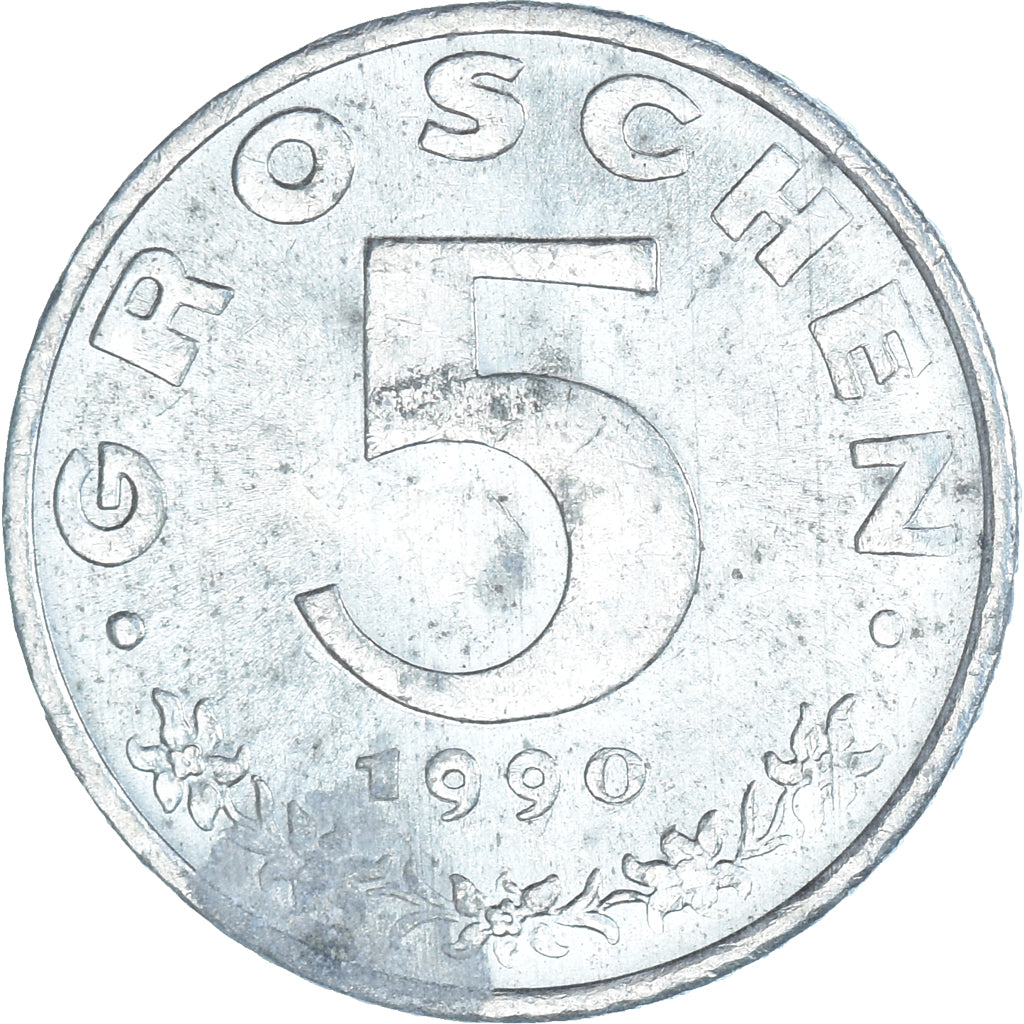 Moneda, Austria, 5 Groschen, 1990