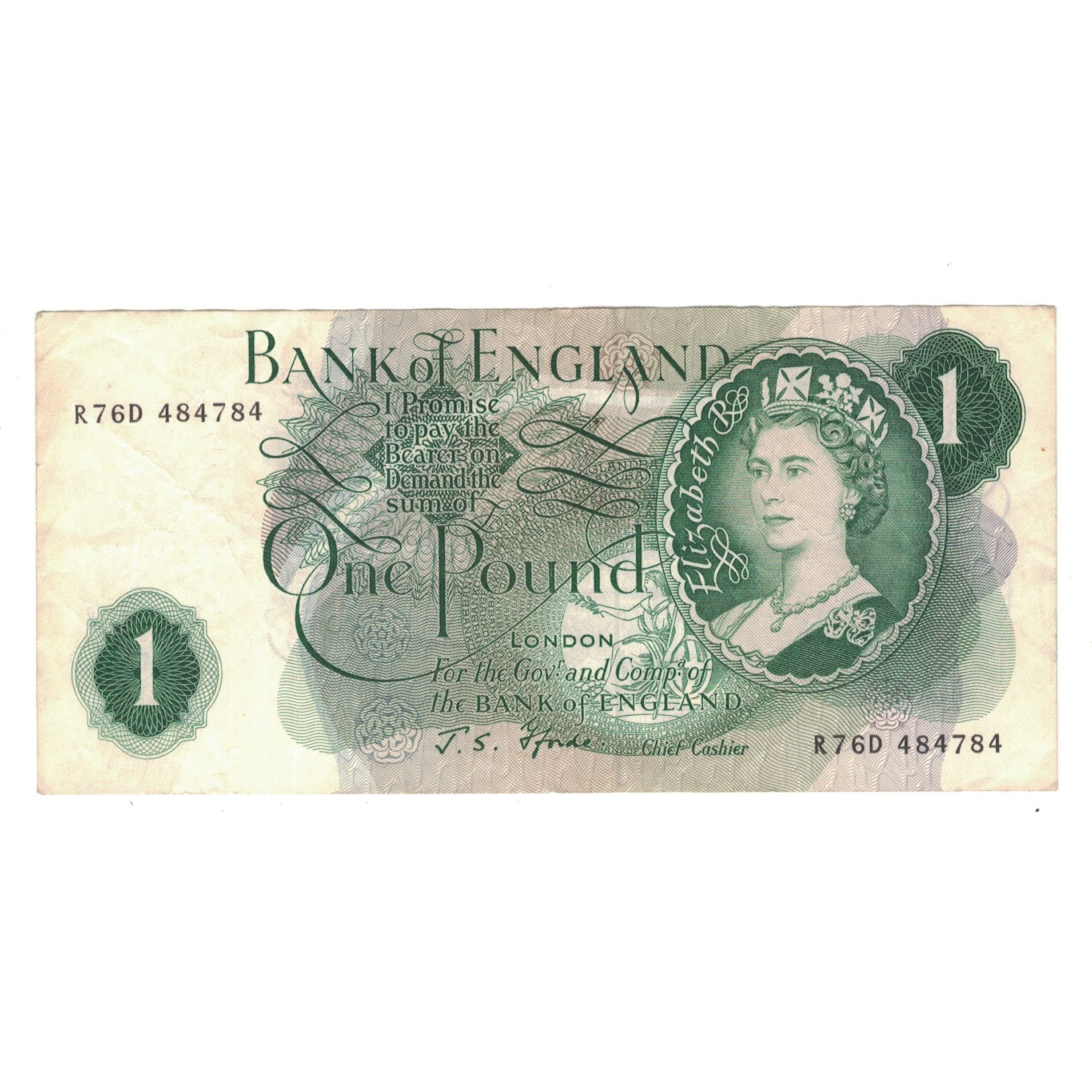 Banknote, Great Britain, 1 Pound, KM:374e, EF(40-45)