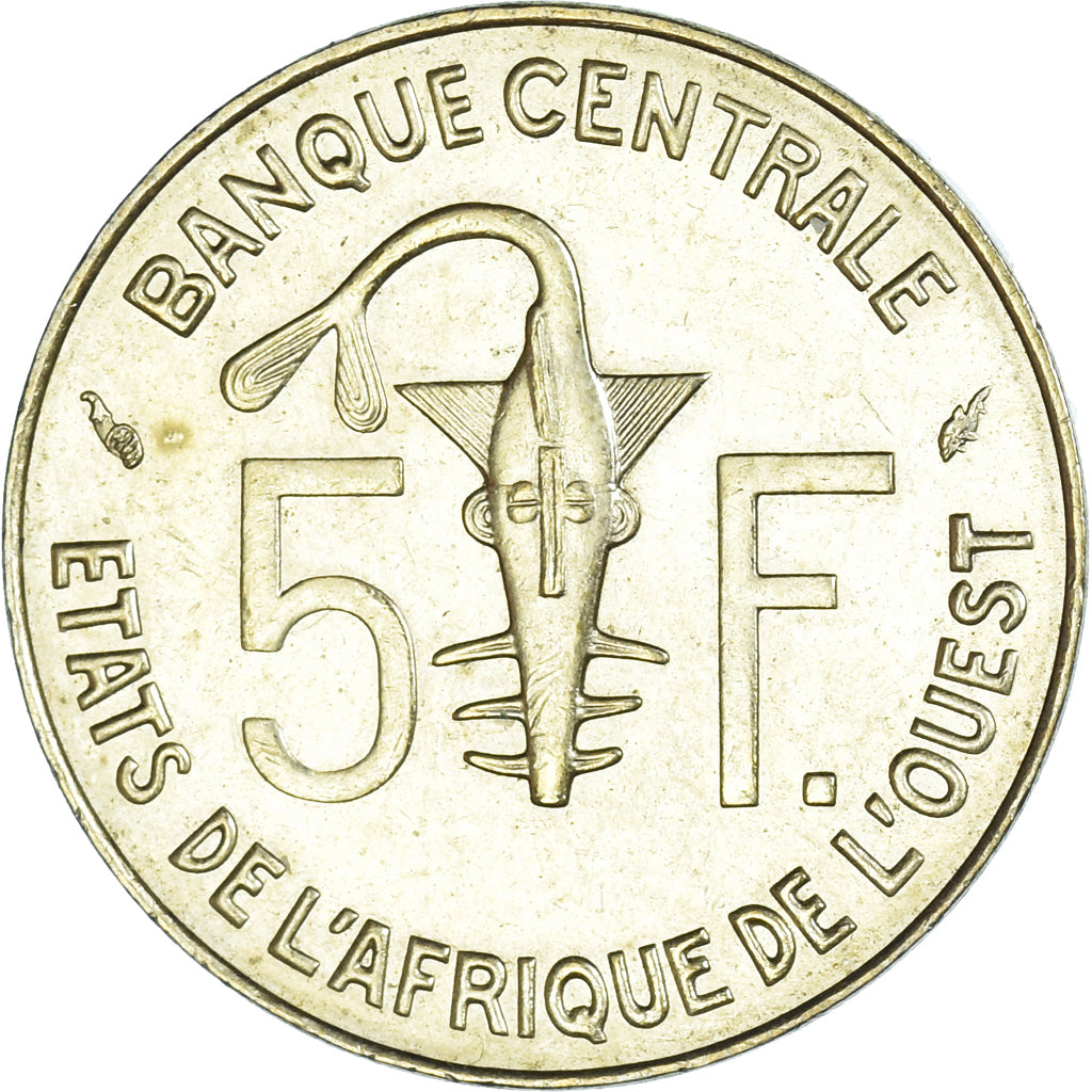 Münze, West African States, 5 Francs, 1980