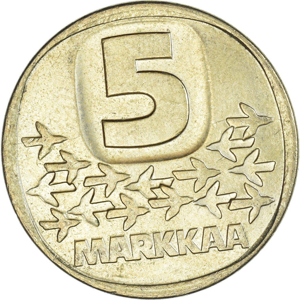 Moneta, Finlandia, 5 Markkaa, 1991
