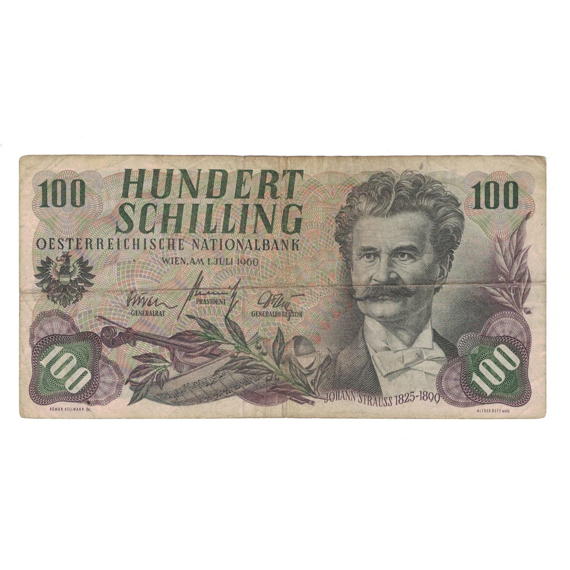 Banconote, Austria, 100 Schilling, 1960, 1960-07-01, KM:138a, MB