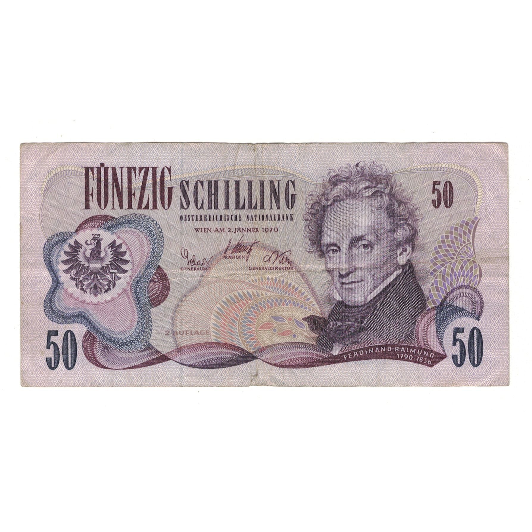 Banknote, Austria, 50 Schilling, 1970, 1970-01-02, KM:144, VF(20-25)