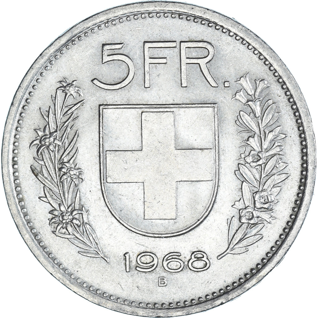 Münze, Schweiz, 5 Francs, 1968