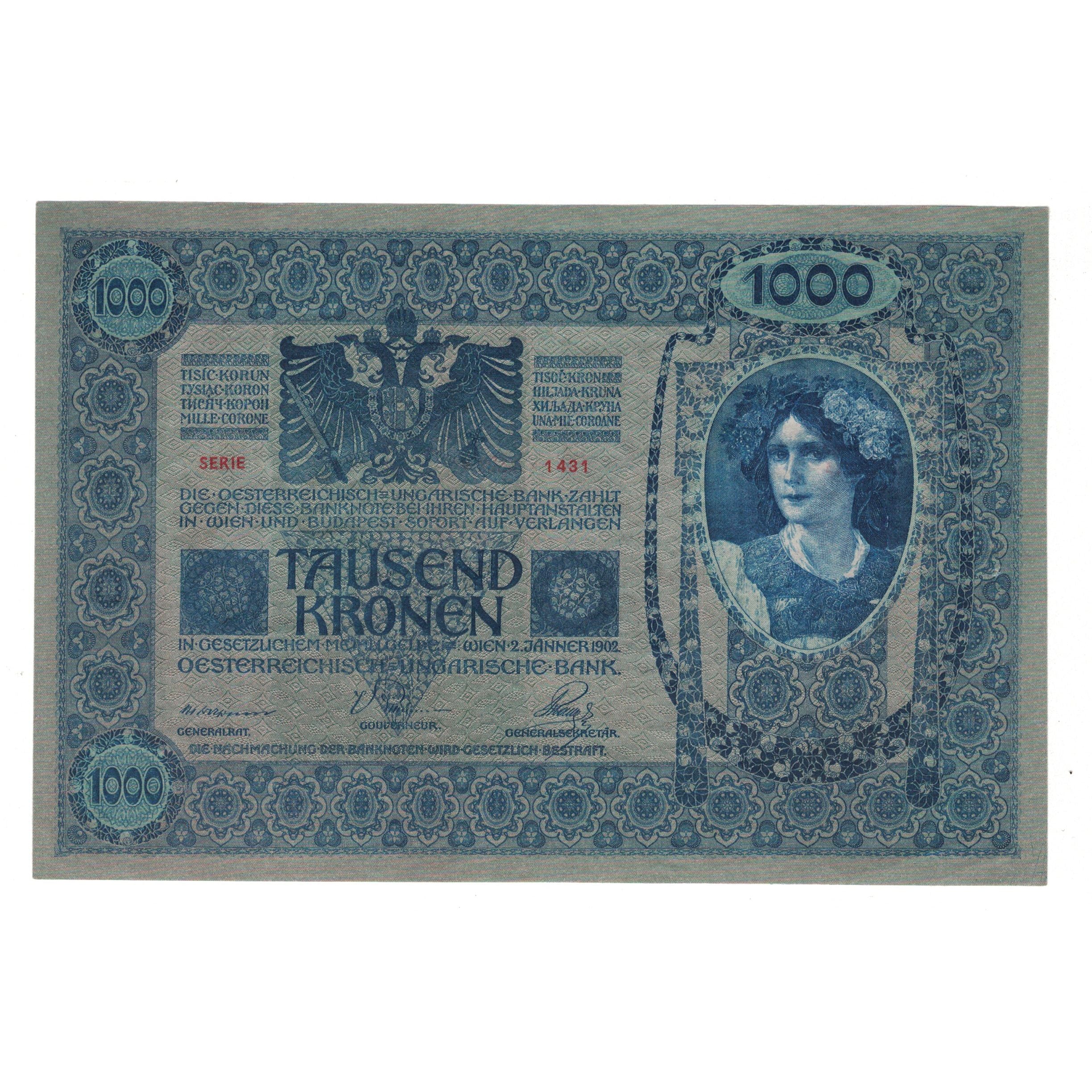 Banknote, Austria, 1000 Kronen, 1902, 1902-01-02, KM:59, AU(50-53)