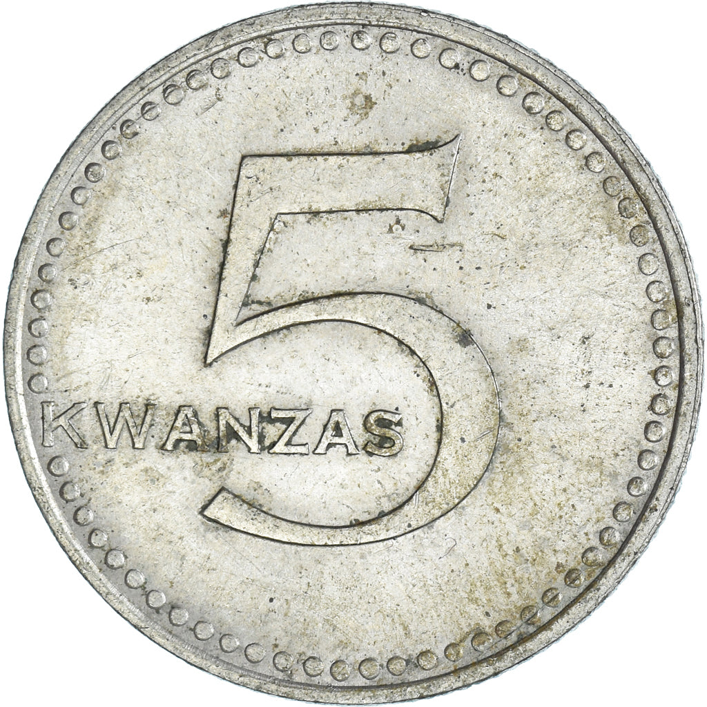 Monnaie, Angola, 5 Kwanzas, 1975