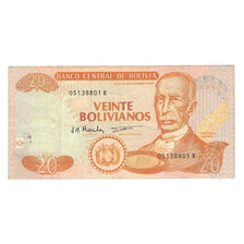 Billete, 20 Bolivianos, 1986, Bolivia, 1986, KM:205c, BC+