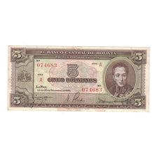 Billet, Bolivie, 5 Bolivianos, 1945, 1945-12-20, KM:138a, TTB