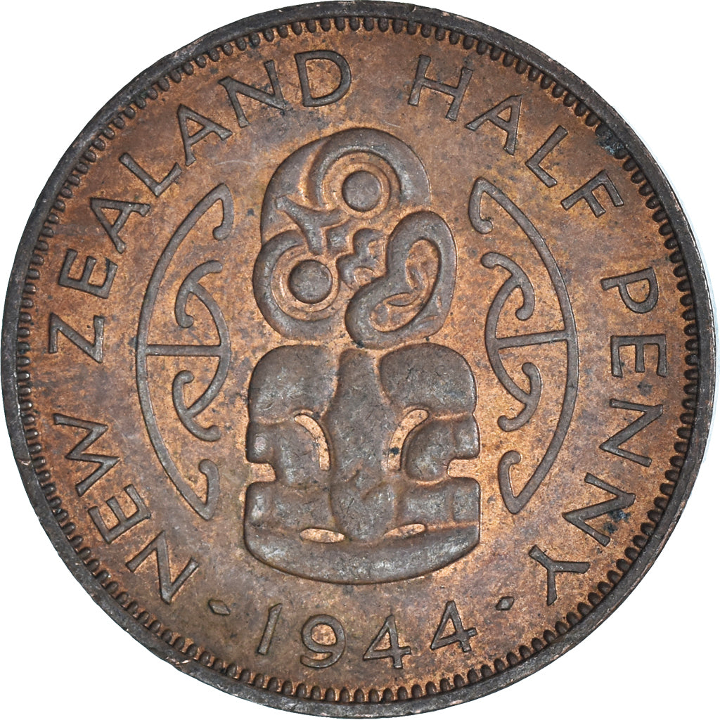 Coin, New Zealand, 1/2 Penny, 1944