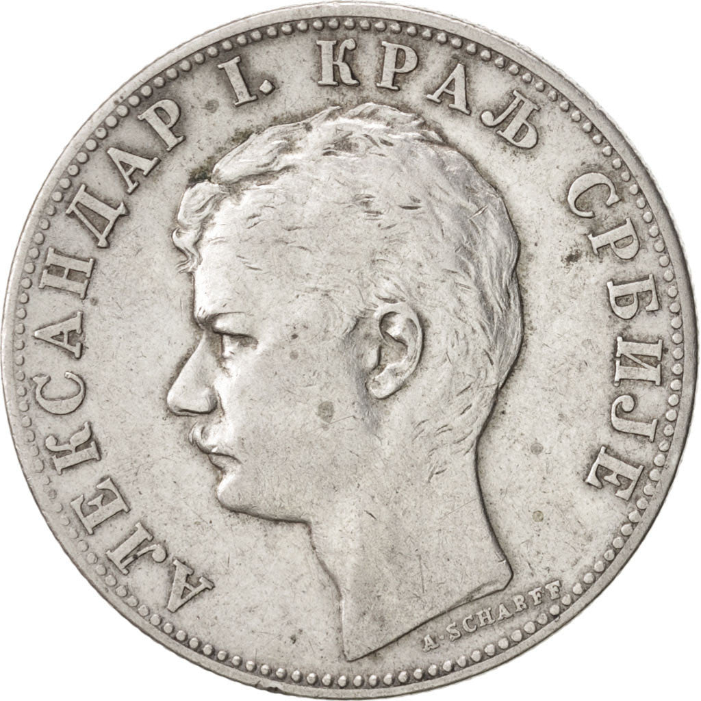 Coin, Serbia, Alexander I, 2 Dinara, 1897, AU(50-53), Silver, KM:22