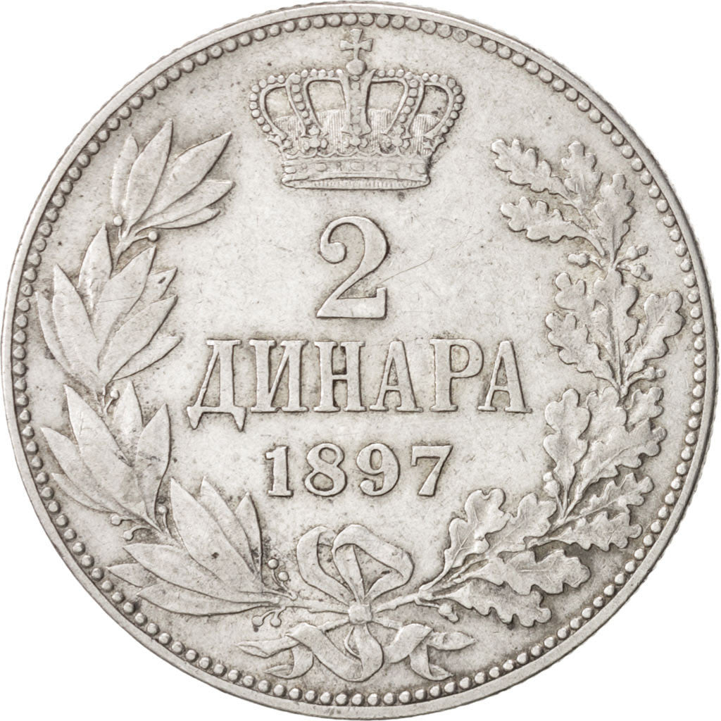 Coin, Serbia, Alexander I, 2 Dinara, 1897, AU(50-53), Silver, KM:22