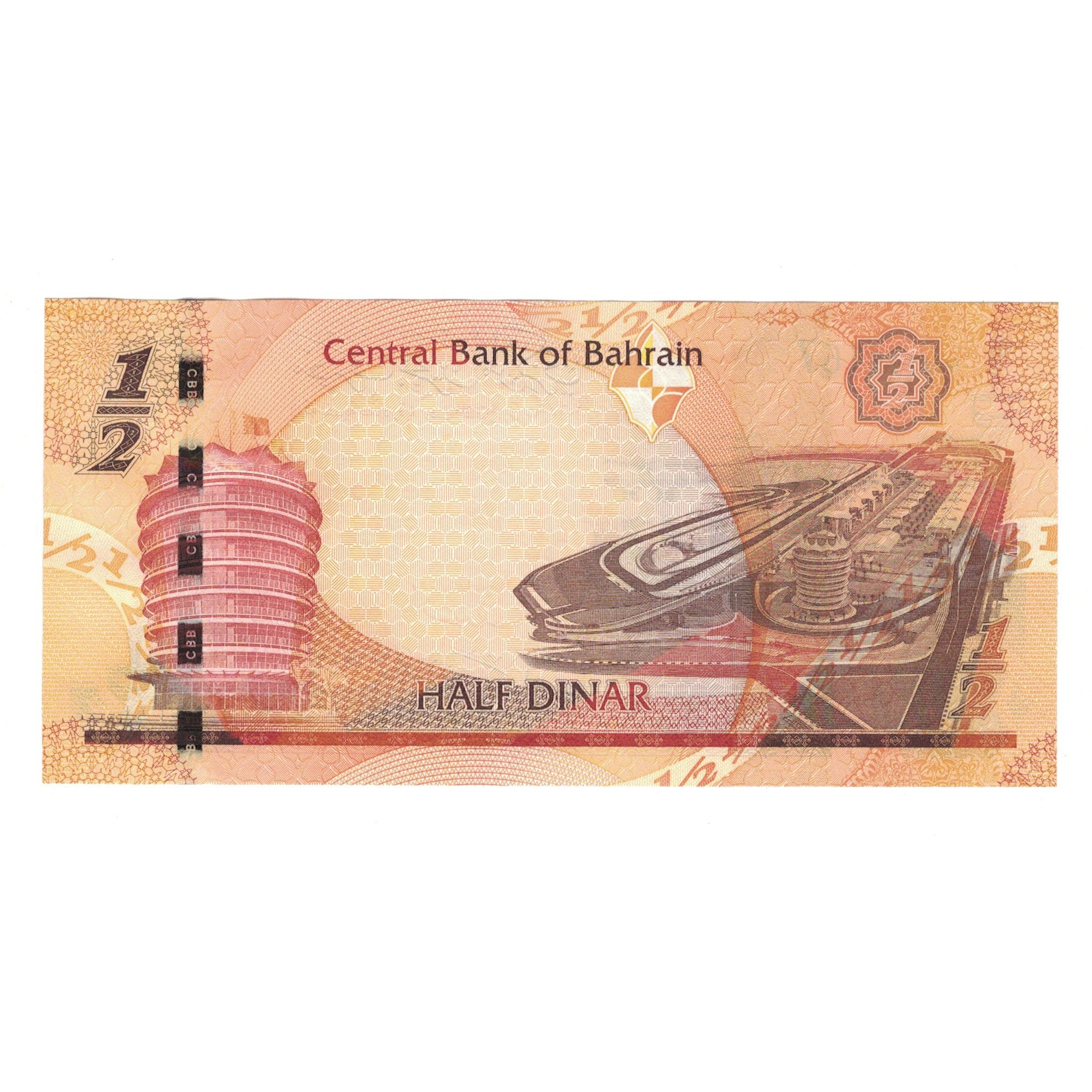 Banknote, Bahrain, 1/2 Dinar, Undated (2008), KM:25, AU(50-53)