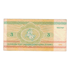 Billete, 3 Rublei, 1992, Bielorrusia, KM:3, BC+