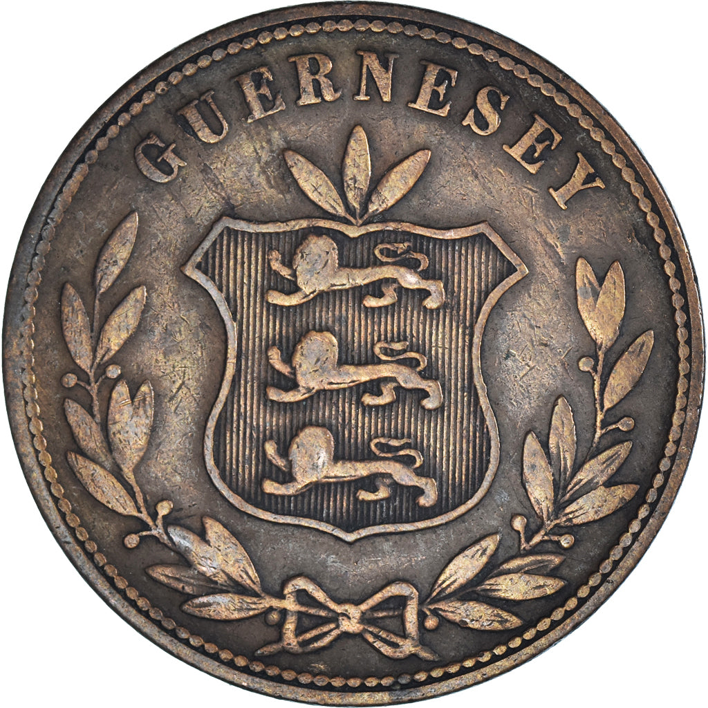 Coin, Guernsey, 8 Doubles, 1864