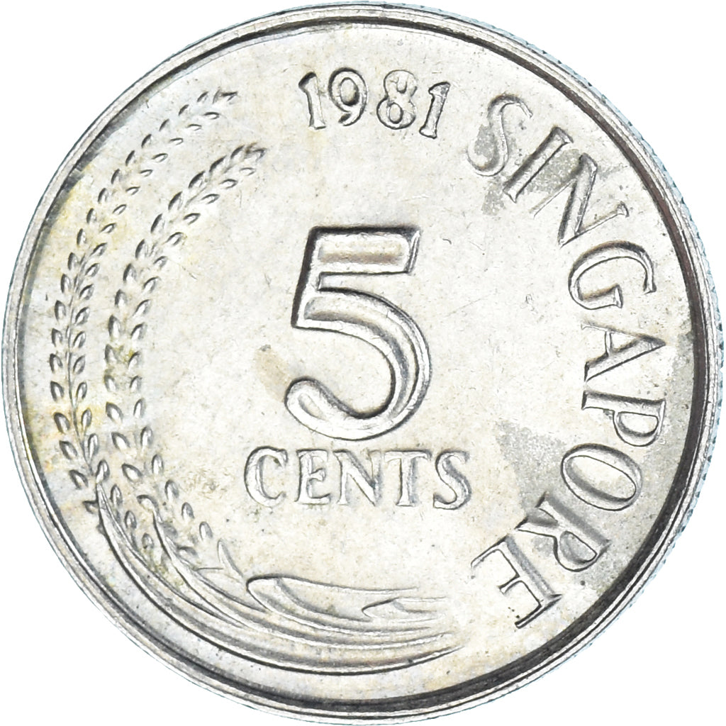 Moeda, Singapura, 5 Cents, 1981