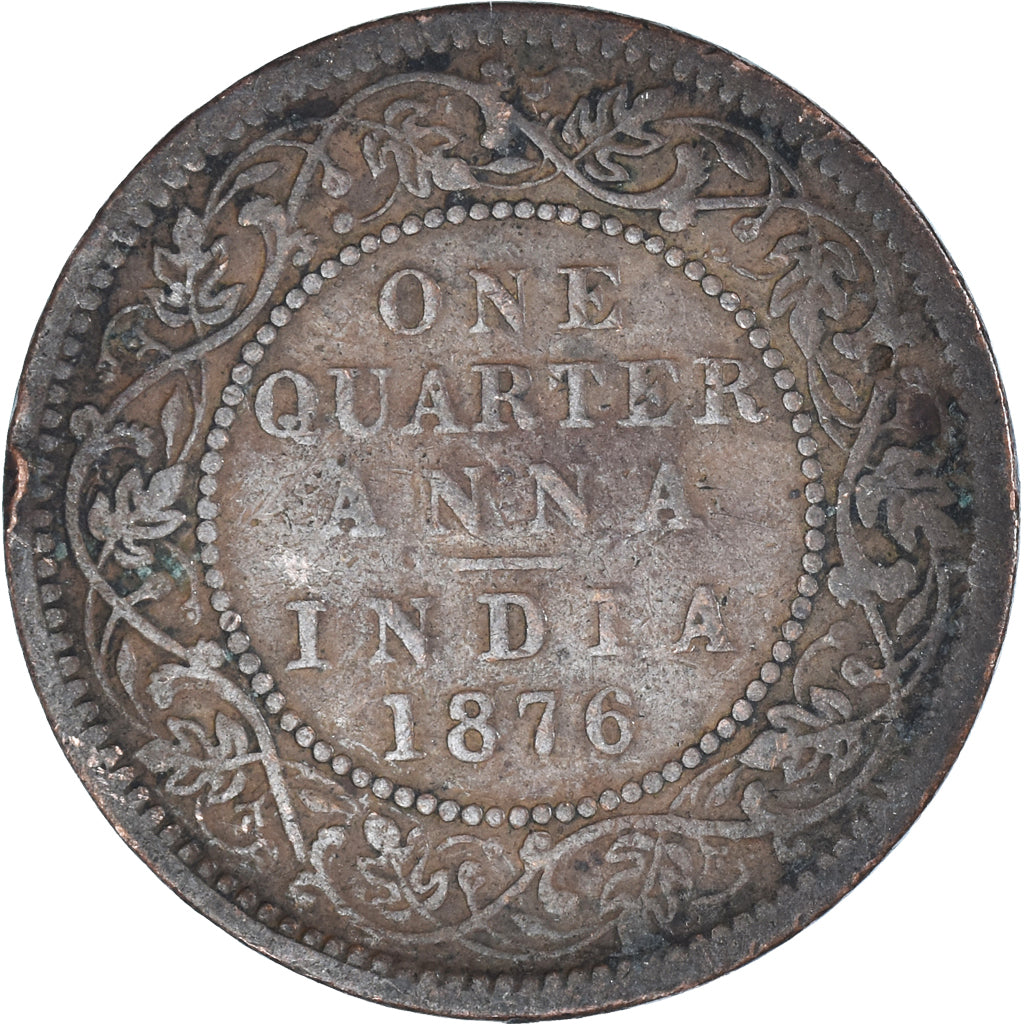Coin, India, 1/4 Anna, 1876