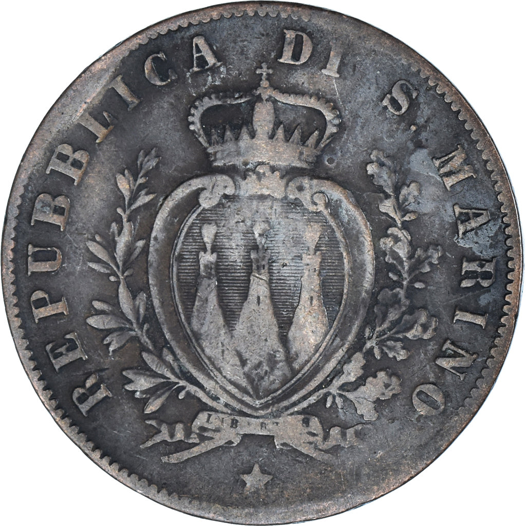 Moneta, San Marino, 5 Centesimi, 1869
