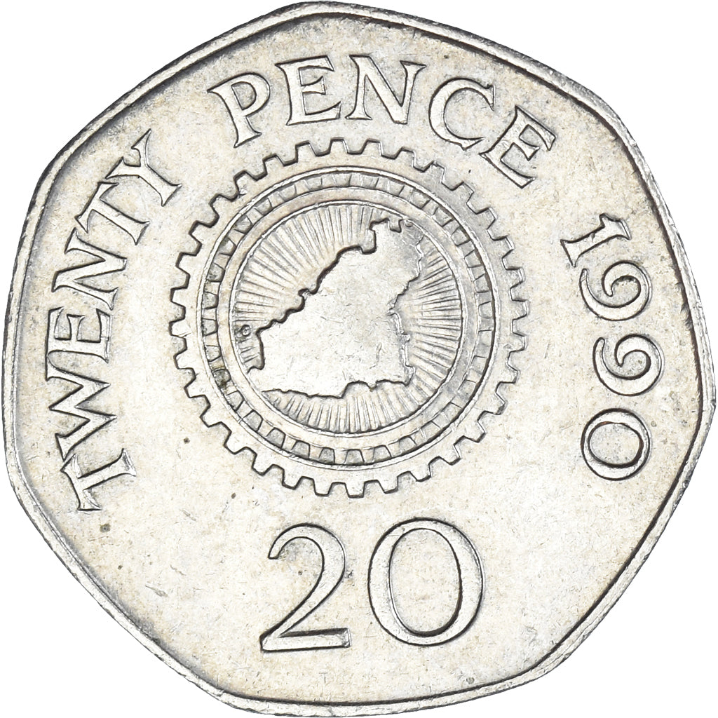 Coin, Guernsey, 20 Pence, 1990