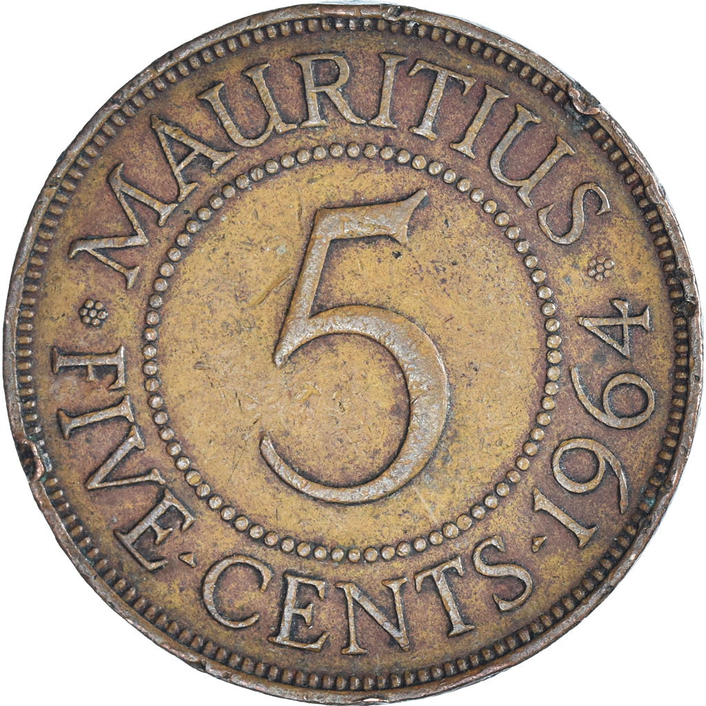 Moneta, Mauritius, 5 Cents, 1964