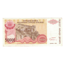 Nota, Croácia, 50,000 Dinara, 1993, KM:R21a, EF(40-45)