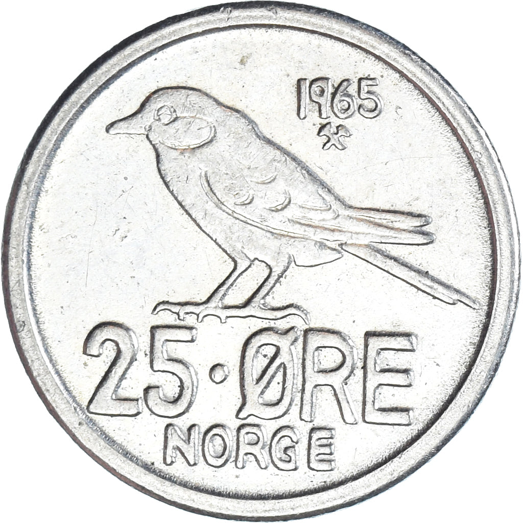 Münze, Norwegen, 25 Öre, 1965