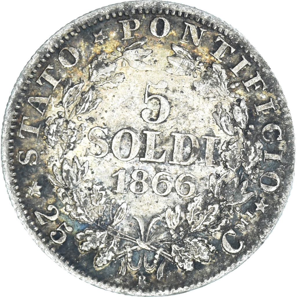 Coin, Vatican, 5 Soldi, 1866