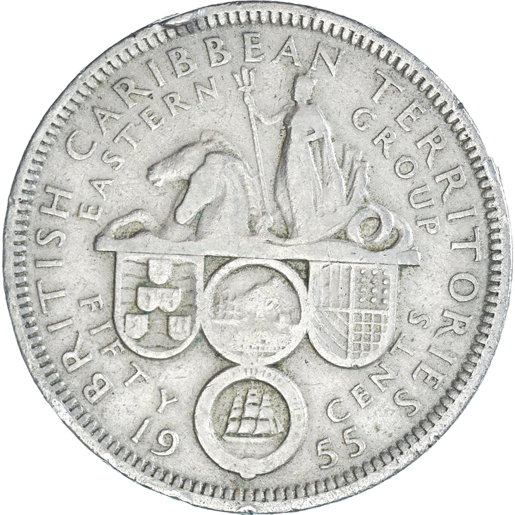 Monnaie, Etats des caraibes orientales, 50 Cents, 1955