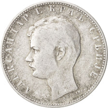 SERBIA, Dinar, 1897, KM #21, EF(40-45), Silver, 4.96
