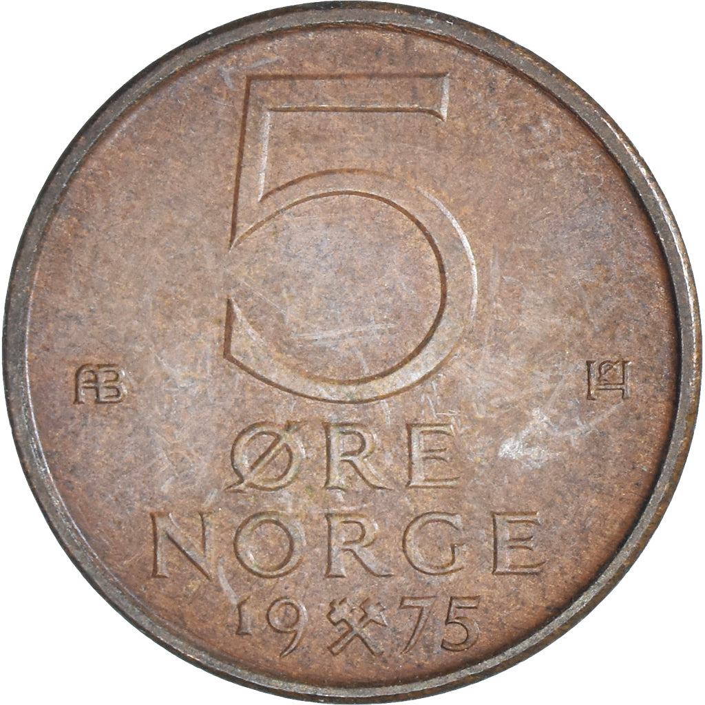 Moneda, Noruega, 5 Öre, 1975