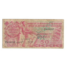 Banknote, Burundi, 50 Francs, 1993, 1993-7-1, KM:22b, VG(8-10)