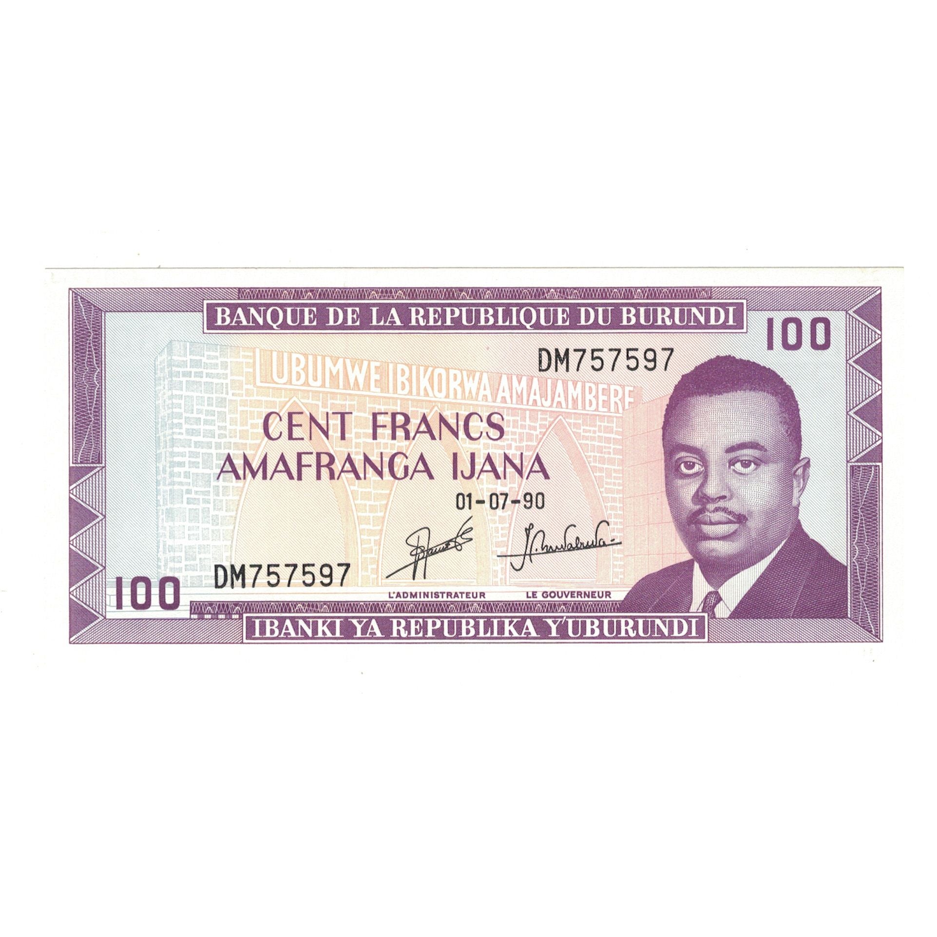 Banknote, Burundi, 100 Francs, 1990, 1990-07-01, KM:29c, UNC(63)